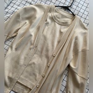 Frankie Shop Beige Tank and Cardigan Set